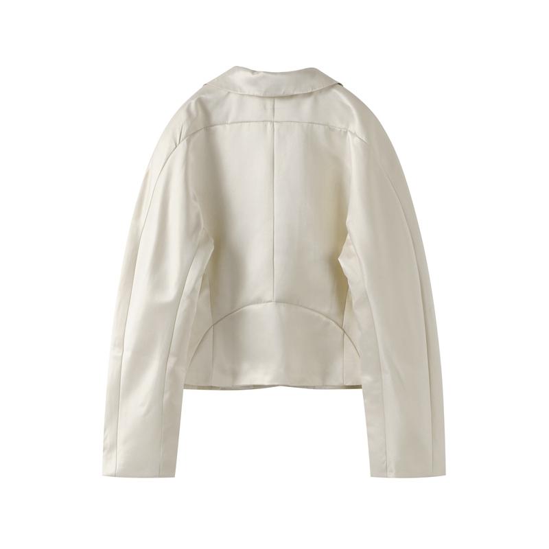 Летний женский блейзер с лацканами, на одной пуговице, короткий пиджак, повседневный, с длинными рукавами, приталенный, тонкий пиджак