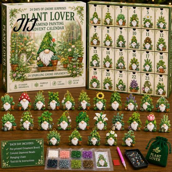 Halloween Ritual Countdown Box Gnome Advent Calendar, Christmas DIY Faux Diamond Art Creative Holiday Gift Idea Craft Kit, Handmade Hanging Ornaments