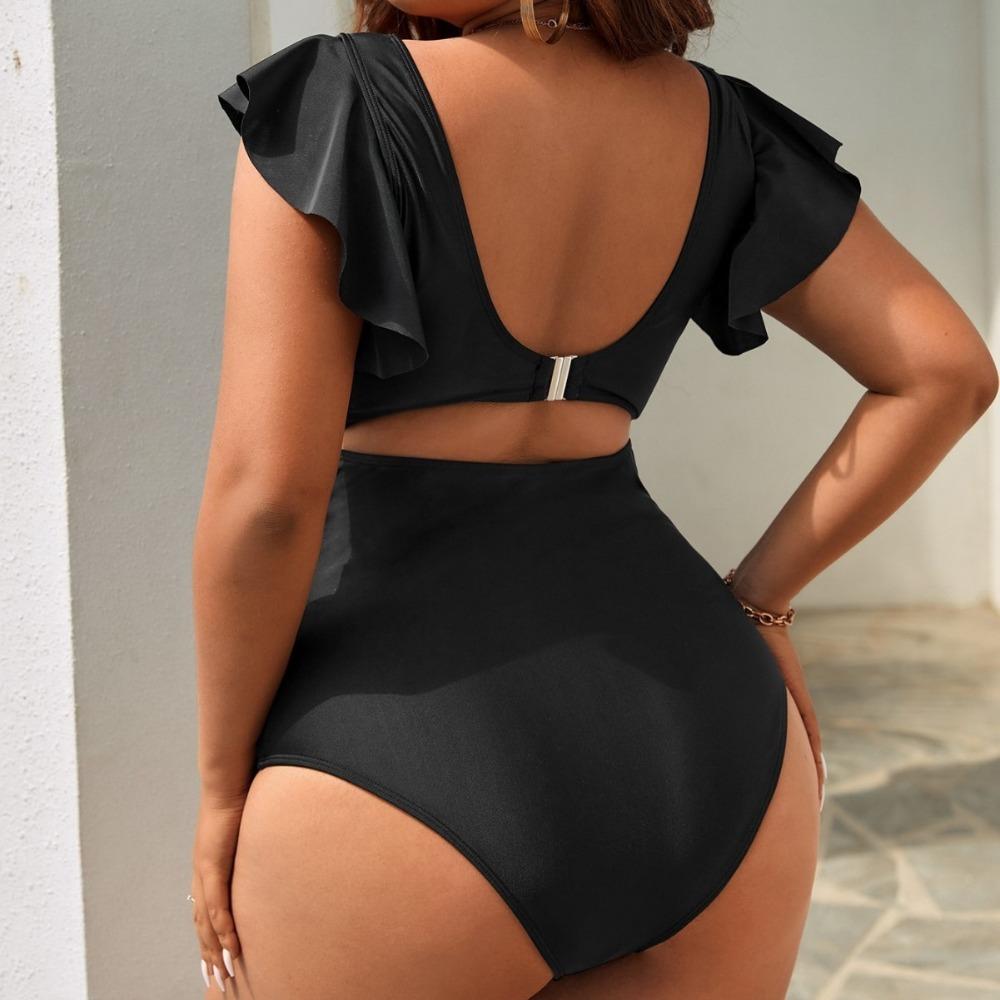 Бикини новый сексуальный костюм цельный купальник однотонный многоцветный купальник больших размеров