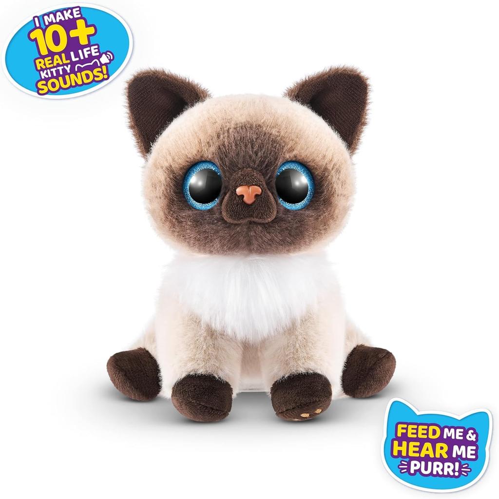 Pets Alive Кот Сиамский котенок Плюшевая игрушка со звуком мяуканья! [Параллельный импорт]