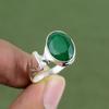 Кольцо с фасетчатым замбийским изумрудом Кольцо из стерлингового серебра 925 пробы Бижутерия в стиле бохо Уникальное кольцо с драгоценным камнем Ручное изготовление Кольцо для подарков Доступно в размерах