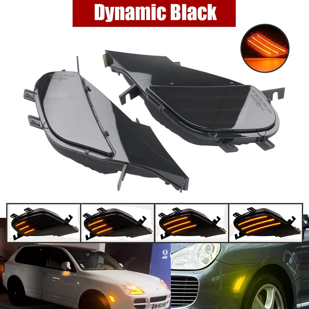 1Pair Repeater Blinker Dynamic Amber LED Turn Signal Indicator Lights for Porsche Cayenne 955 2003-2006 Car Styling