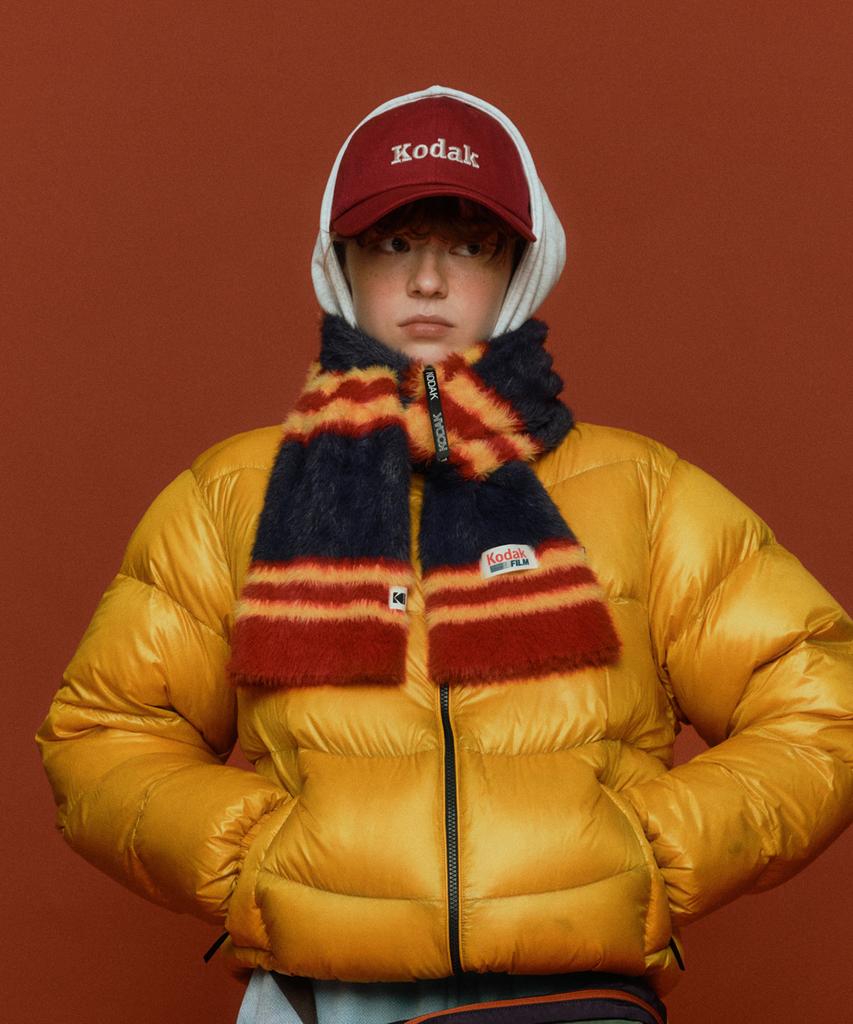 KODAK Colorama Pattern Goose Down Jacket Yellow