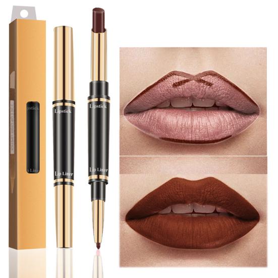 Dual-use Berry Color Lipstick with Lip Liner for Party