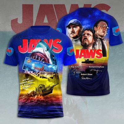 Hot Trend Jaws 50th Anniversary 1975-2026 3D T-Shirt