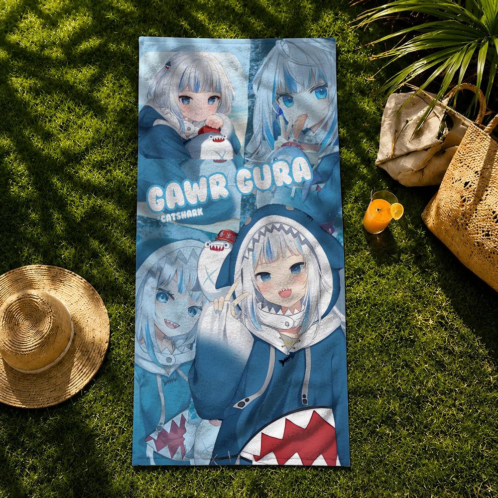 VTuber G-Gawr Gura Towel Towel beach towel, quick drying absorbent bath towel for Swim,Gym,Camping,Outdoor hot