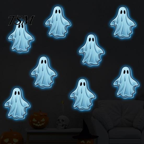 Durable Sunproof Window Stickers Luminous Ghost Wall for Halloween Decoration, Glow in The Dark PVC Decals Windows And Glass Doors, Removable
