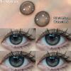 FUNSACHY2pcs Brown Colored Contacts Lenses with Myopia 0~-8.00 Degree Yearly Beauty Cosmetic Makeup Pupils 14.5mm Blue Eye Lens