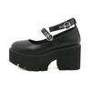 Round Toe Chunky Goth Platform Women Shoes Trendy Ankle Strap Mary Janes Pumps Suare Heels Lolita Style College Student
