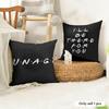 Classic FFriends Funny Quotes Cushion Cover Natural Linen Organic Fabric DoubleSided Printing Couch Pillow Covers Home Decor