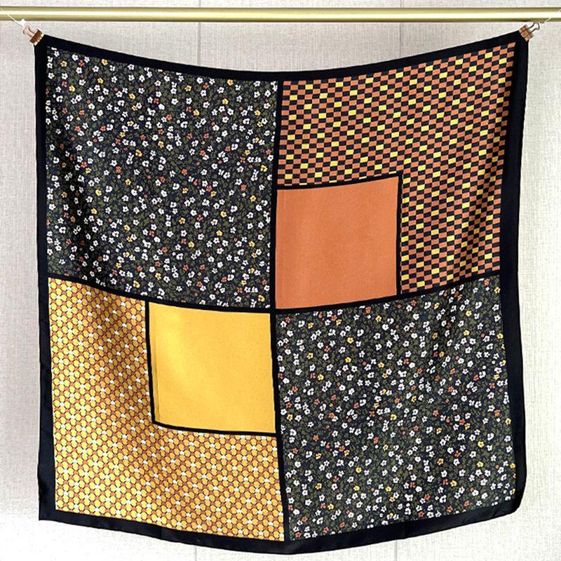 Classic Arc De Triomphe Presbyopia Brown Silk Square Scarf 90 Satin Mulberry Silk Scarf Silk Scarf Shawl Women