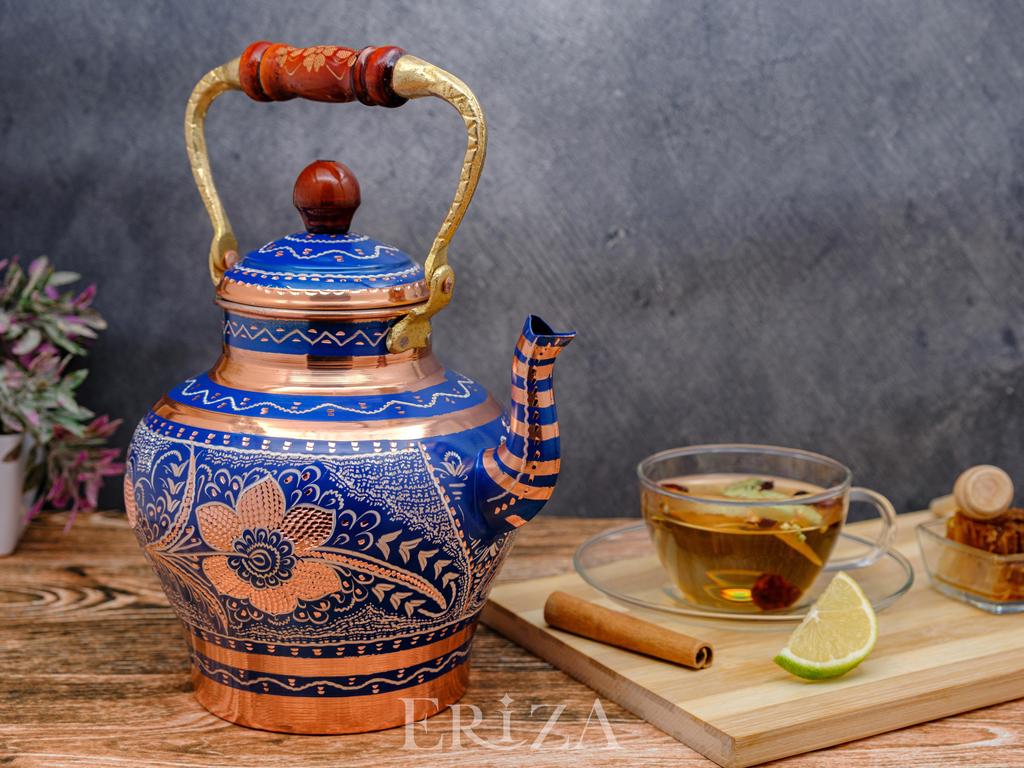 Медный чайник ручной работы для плиты 64 жидких унций