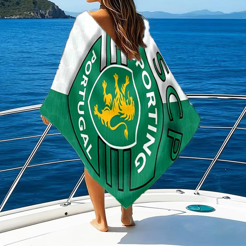 Пляжное полотенце из микрофибры с гербом Sporting Cp, легкое и быстросохнущее, для летних путешествий, незаменимое для пляжа, бассейна, на открытом воздухе