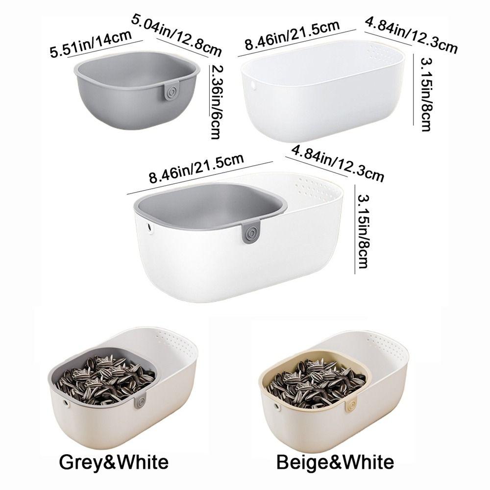 Drainable Double-Layer Fruit Drain Basket Thickened Dried Fruit Box Snack Storage Box Kitchen