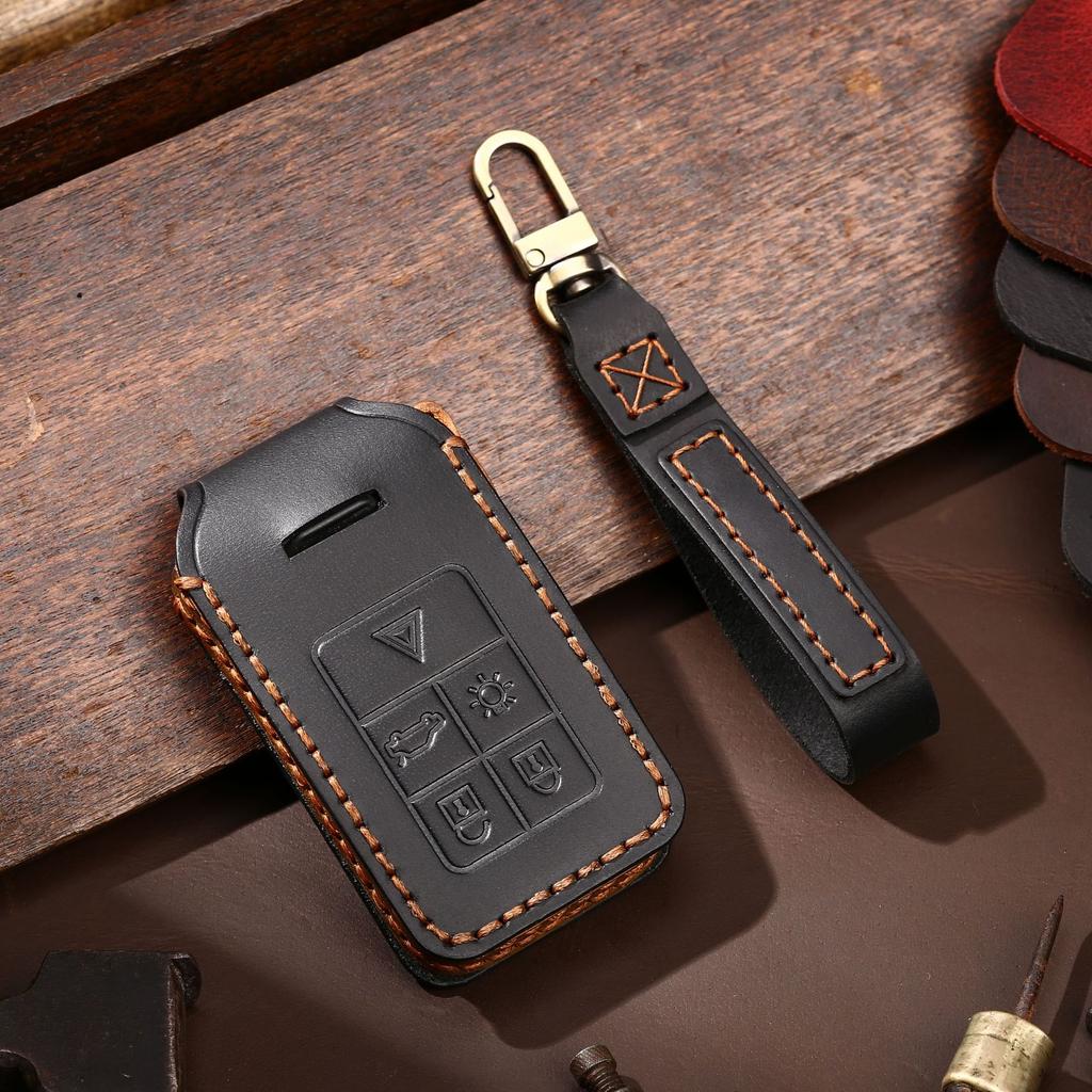 Handmade Car Key Cover for Volvo XC60 XC90 S90 Premium Leather Key Case Protector