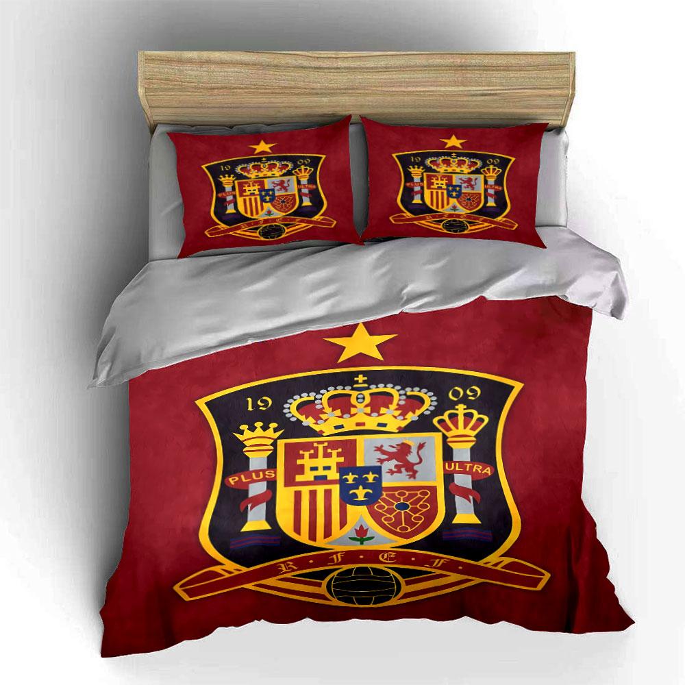 Spain Football Team Bedding Set Bedding Duvet Cover Set Duvet Cover Pillowcases (1 * Duvet Cover 2 * Pillowcases, without duvet insert)