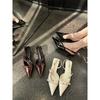 Pointed High Heels Design Sense Niche Temperament Single Shoes Women's 2025 New Empty Fashion Medium Heel Bag Head Sandals