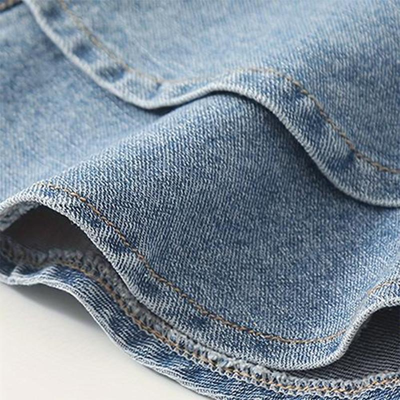 Модные многослойные джинсовые юбки для девочек, детская удобная юбка с карманами на лето