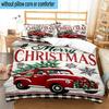 Christmas Vintage Truck 3pcs Bedding,Including 1pc Duvet Cover And 2pcs Pillowcases Perfect for Christmas,Ideal for Bedroom, Dormitory