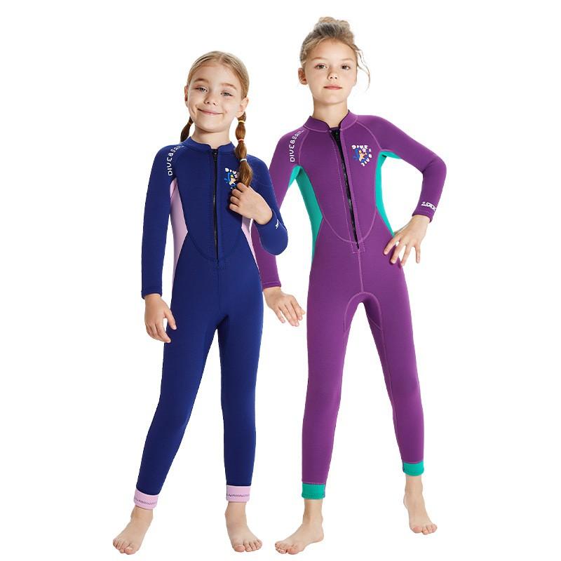 2.5mm Kids Fullsuit Wetsuit Diving Swimming Surfing Warm Thermal Neoprene Dive Suit Girls