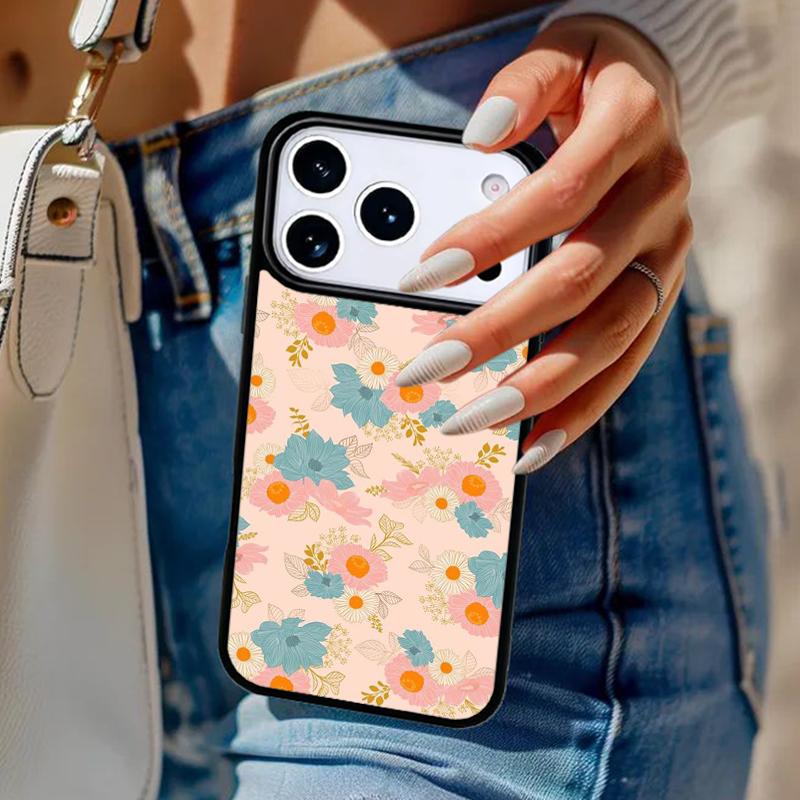 Винтажный Цветочный Чехол Для Телефона Для iPhone 17 Air 14 15 13 12 Max Чехол Для Apple 16e 11 Pro Max Plus Coque