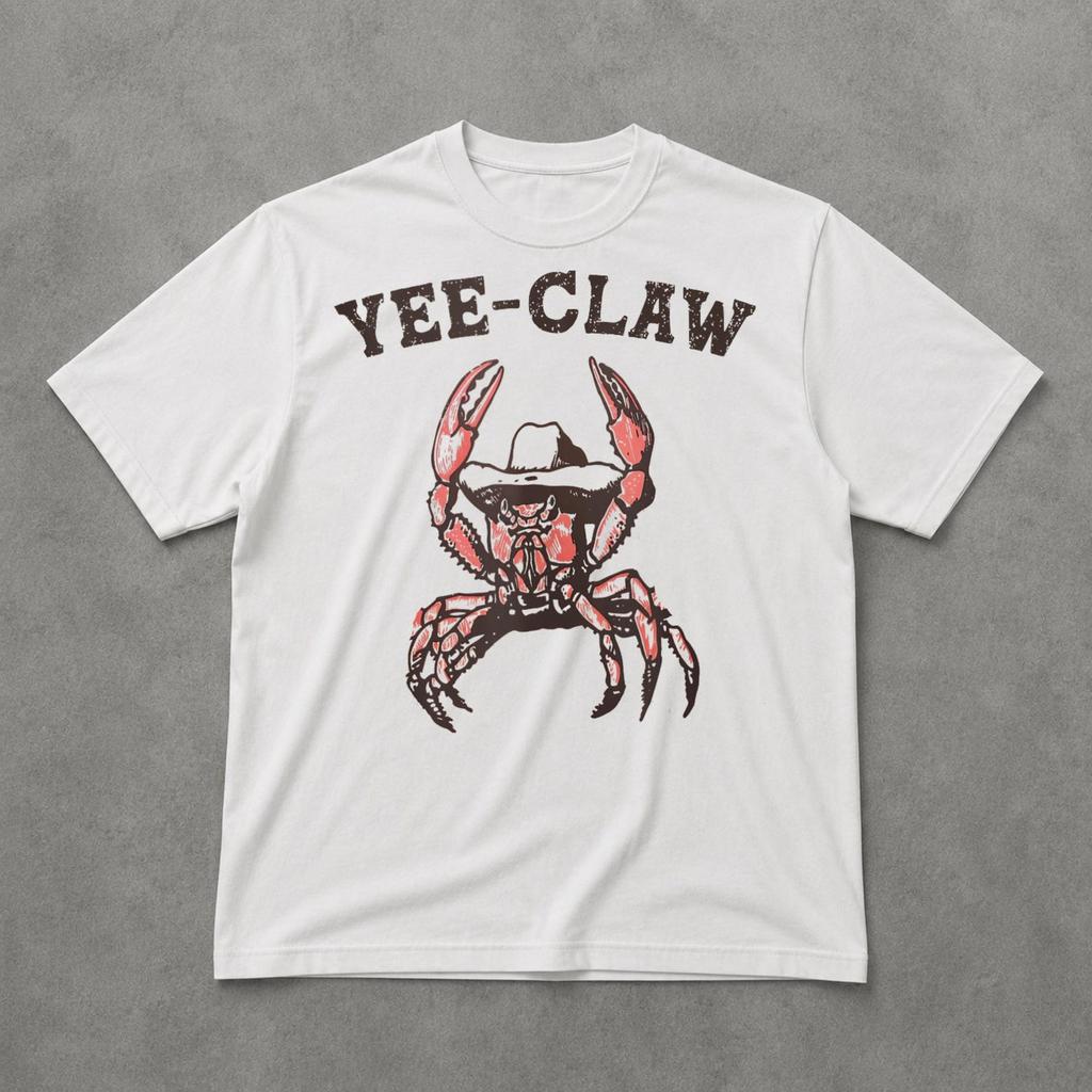 Yee Claw Yee Haw Crab Shirt, Funny Cowboy Crab Graphic Tee, Western Beach Shirt, Ocean Lover Gift For Her