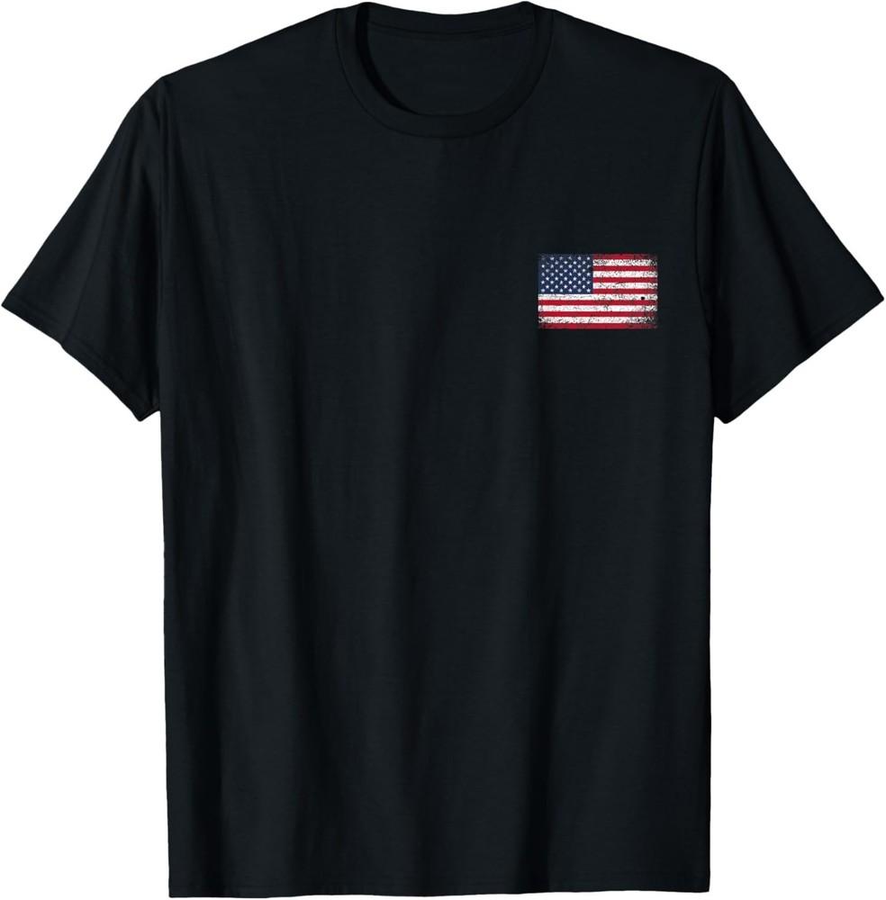 4th of July Distressed American USA Flag Pocket T-Shirt T-Shirt