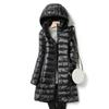 Winter Womens Down Jackets Long Ultra Light Thin Casual Coat Puffer Jacket Slim Remove Hooded Parka