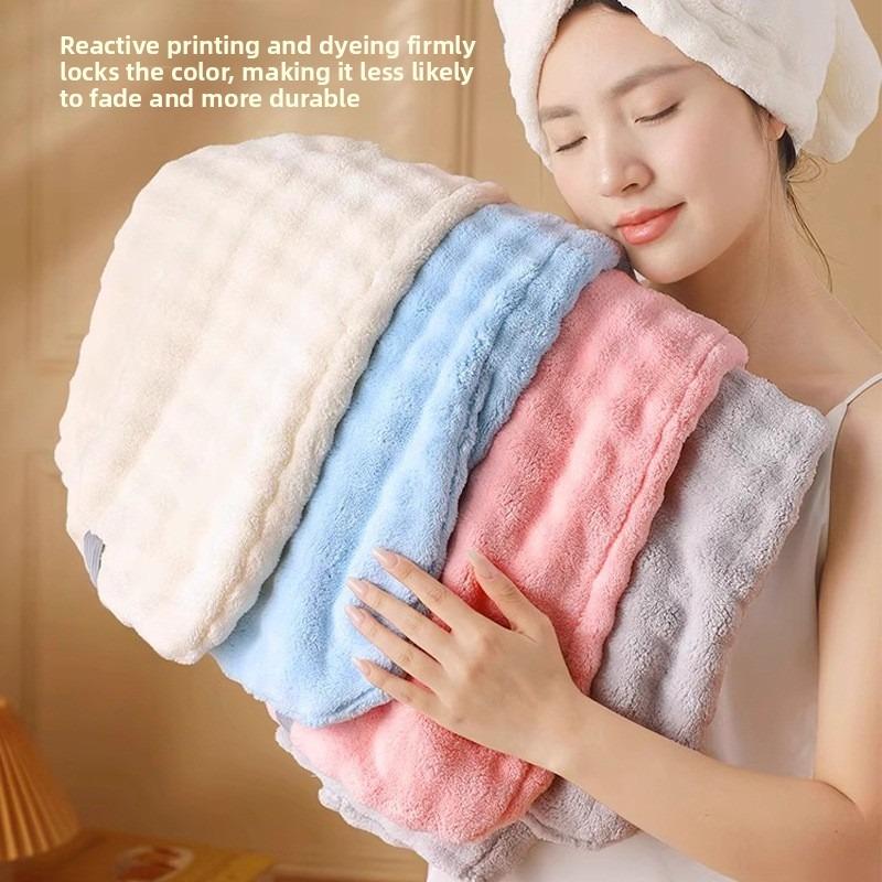 Шапочка для сушки волос после купания с водонепроницаемой функцией. Супер Быстрое Высыхание. Толстый и большого размера. Из кораллового флиса. Милый дизайн.