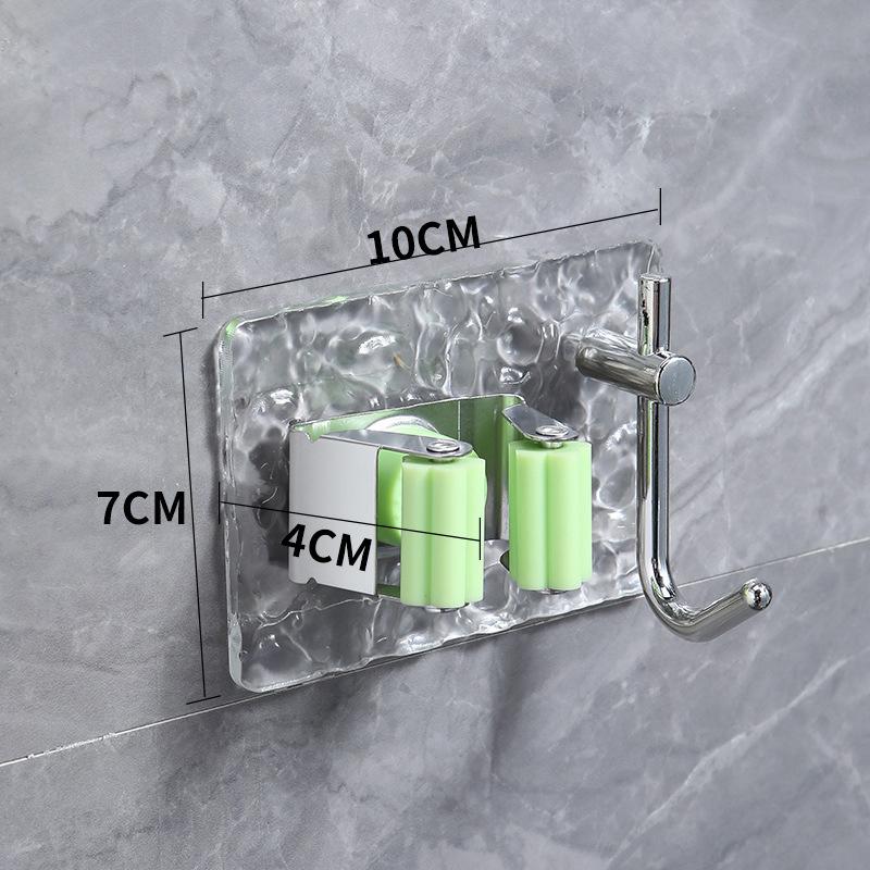 Настенные многоцелевые крючки, подставка для швабры, держатель для хранения швабры, зажим, самоклеящийся крючок для органайзера для швабры без перфорации для ванной комнаты