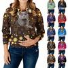 Women's Fashionable Casual Long Sleeved Pocket Hooded Printed Sweatshirt