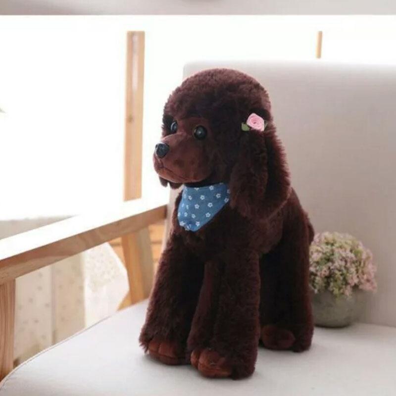 Милый пудель, имитация собаки, плюшевая игрушка, вечерние плюшевые игрушки для собак, подарок на день рождения для девочек, праздничные поздравления, пледы, подушка