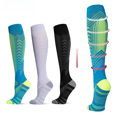 1 пара компрессионных носков для мужчин и женщин, 15-20 мм рт.ст., спортивные носки для бега медсестер, полетов, беременности и кровообращения