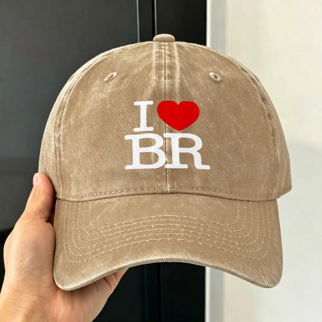 Washed Baseball Cap I Love Br I Love Brasil I Love Brazil Summer Trucker Hat For Unisex Women Hiking Fishing Sun Baseball Caps