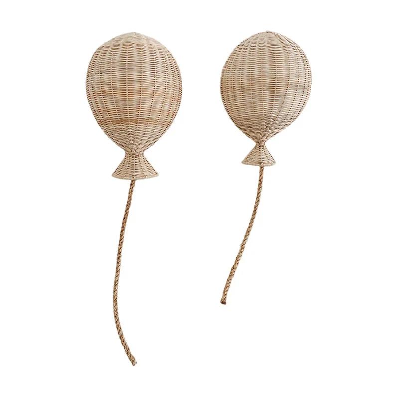 Nordic Bamboo Rattan Balloon Wall Hanging 36x25cm Single Piece Children Room Household Background Layout Wall Accessory Gear