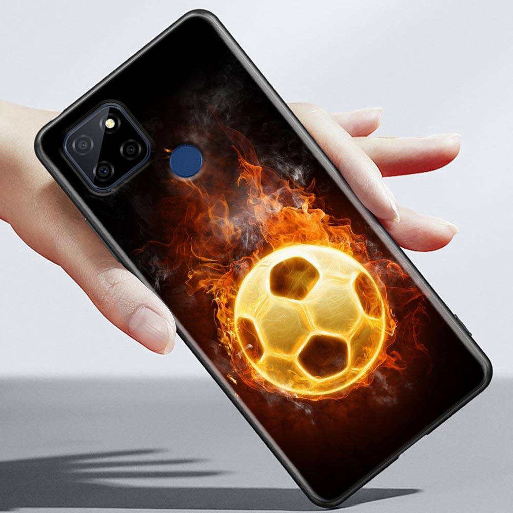 Чехол с футбольным мячом Fire Un rayo Balls для Realme C21Y C21 C25 C20 C15 C12 C11 C1 GT Master Neo Neo2 Fundas, силиконовые футбольные чехлы