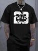 Plus Size Men's Letter Pattern Printed Christmas Essential T-Shirt. Men's Trendy Short-sleeve T-shirt, Featuring a Star Number 23 Design