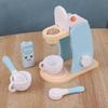 Wooden Kitchen Pretend Play Toy Simulation Wooden Coffee Machine Baby Early Learning Educational Toys