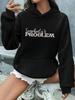 2026 New Style Women's Hoodie Trendy Letter Slogan Casual Hoodie Front Pocket Autumn Winter Warm Pullover Lined Thickened Winter F