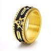 Rotating Titanium Steel Ring Stackable Punk Jewelry for Men Vintage Gothic Style Finger Ring