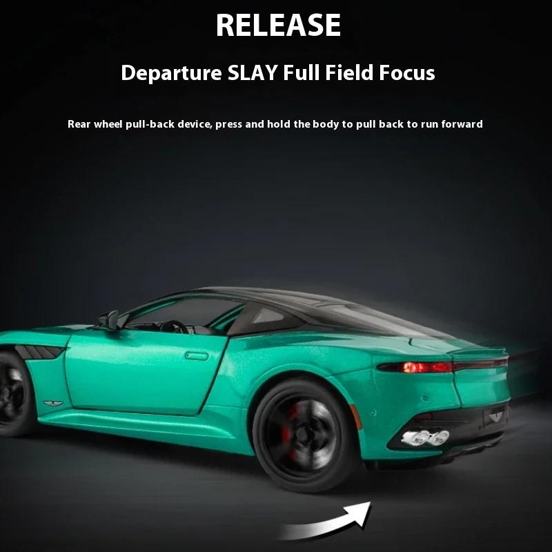 Новый 1:24 Aston Martin Superlagera литые игрушечные машинки из сплава Металлическая игрушечная модель автомобиля Звук и свет Коллекция детских игрушек