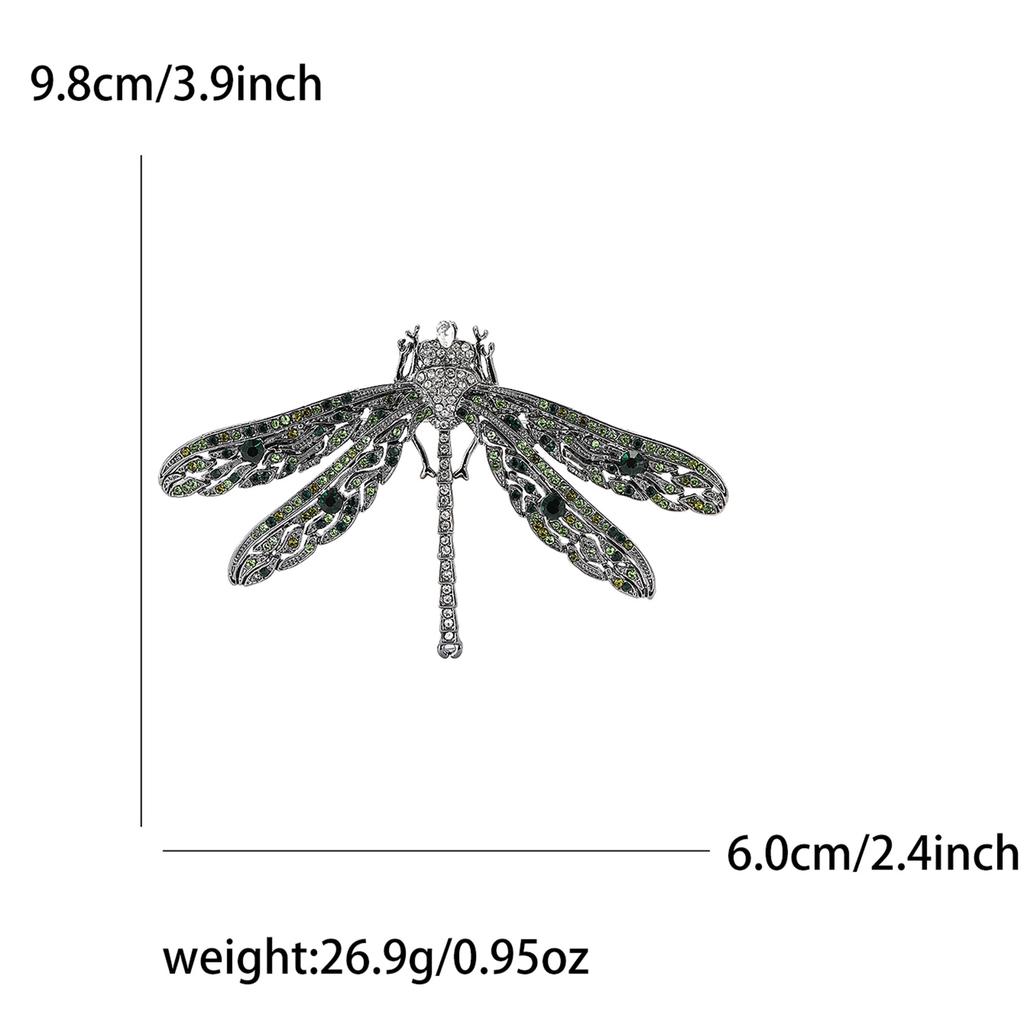 Легкая роскошная ретро-брошь в виде стрекозы из сплава со стразами, изысканная женская брошь для кардигана, корсажа, ювелирное украшение
