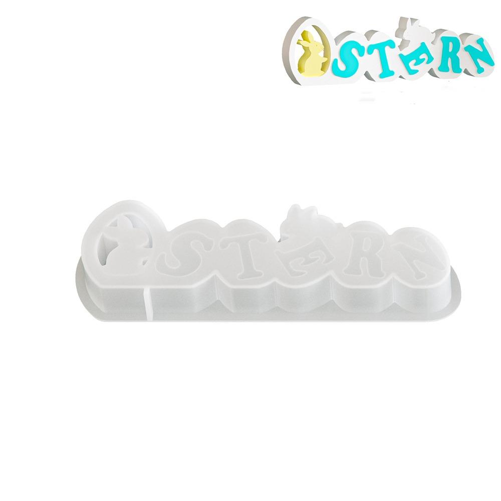 Non-Stick Easter Letter Ornament Flexible Bunny Egg Mold Rabbit Cement Mold  Holiday Ornament