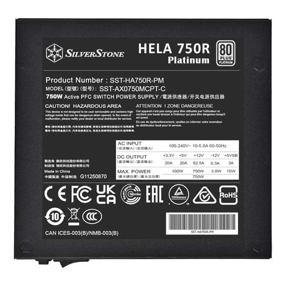 Silverstone PC Power Supply 80 PLUS Platinum 750W ATX Full Modular Domestic Authorized Dealer SST-HA750R-PM