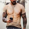 Men's Short Sleeve Muscle 3d T-shirt Abdominal Muscle Casual Pullover Short Sleeve Top