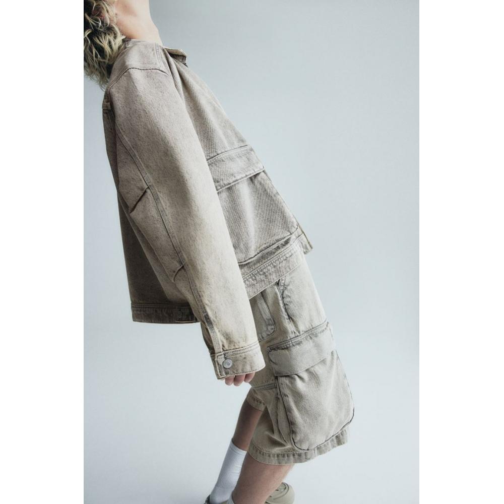 Шорты-карго HM Loose Fit deniM бежевые