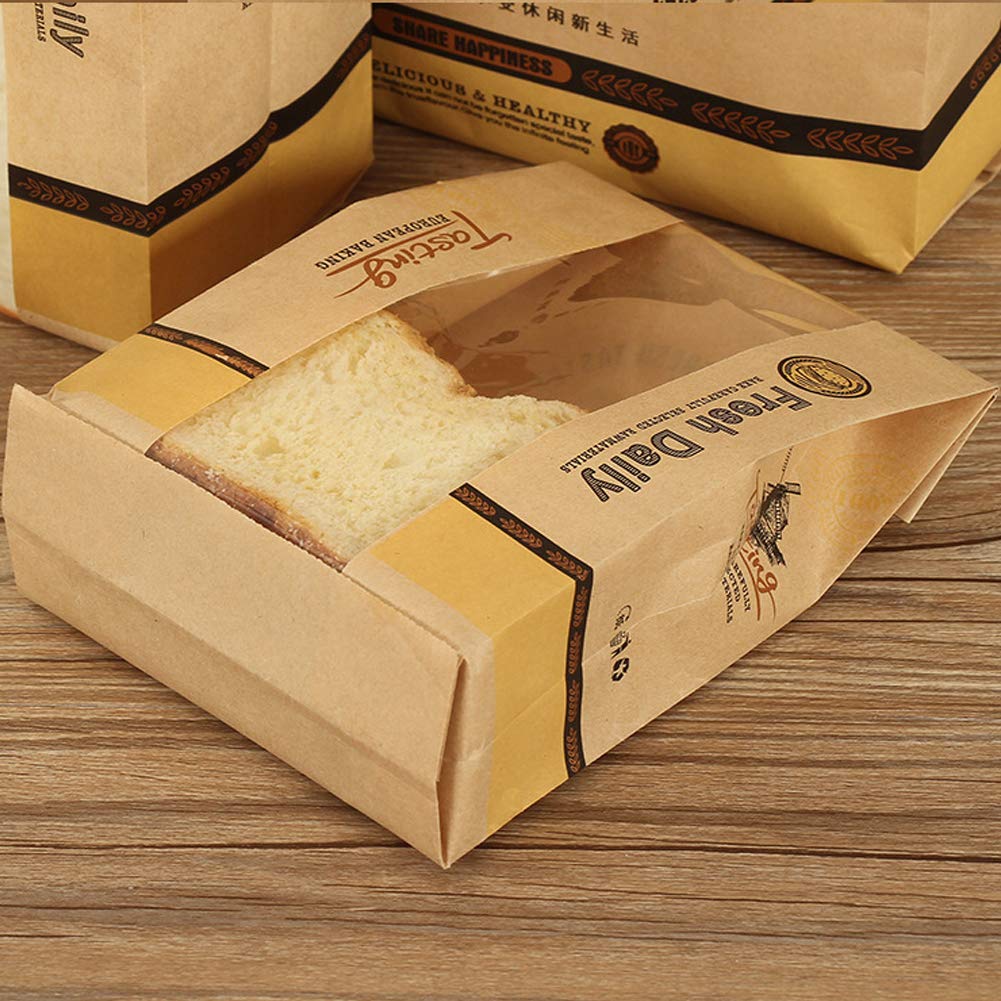 10/20/50 шт., мешок для хлеба из крафт-бумаги для домашнего хлеба, тостов, хлебобулочных изделий, мешок для упаковки пищевых продуктов