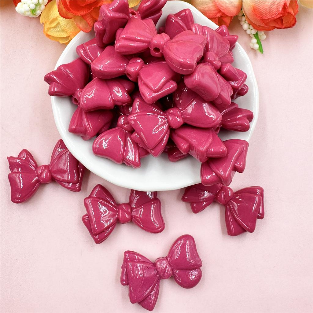 Свободные бусины 30 шт. для изготовления браслетов с бантом 19,2*29,2 мм, материал ручной работы, акрил, DIY ювелирные аксессуары, модные аксессуары