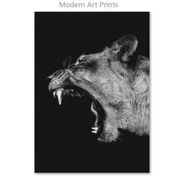 Black White Animal Canvas Painting Lion Posters and Print Home Decor Mural Wall Art Pictures for Living Room Bedroom Decoration