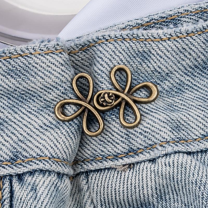 1/2PCS  Adjuster For Pants And Skirts Waist Tightener Bowknot Button Adjustable Waist Buckle For Jeans No Sewing Required